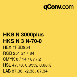 颜色代码: HKS N 3000plus - HKS N 3 N-70-0 | qconv.com