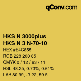 颜色代码: HKS N 3000plus - HKS N 3 N-70-10 | qconv.com