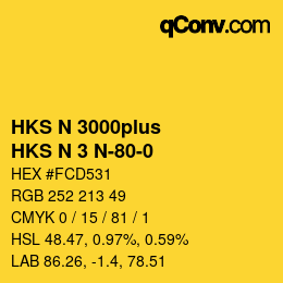 Color code: HKS N 3000plus - HKS N 3 N-80-0 | qconv.com