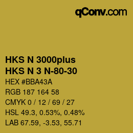 Code couleur: HKS N 3000plus - HKS N 3 N-80-30 | qconv.com