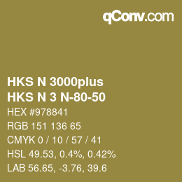 Código de color: HKS N 3000plus - HKS N 3 N-80-50 | qconv.com