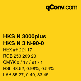 Código de color: HKS N 3000plus - HKS N 3 N-90-0 | qconv.com