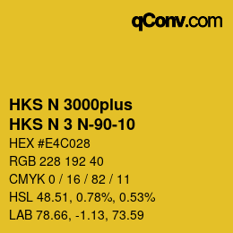 Farbcode: HKS N 3000plus - HKS N 3 N-90-10 | qconv.com