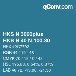 Farbcode: HKS N 3000plus - HKS N 40 N-100-30 | qconv.com