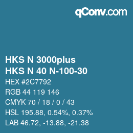 Color code: HKS N 3000plus - HKS N 40 N-100-30 | qconv.com