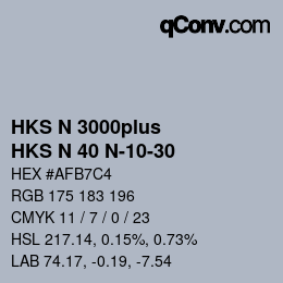 Farbcode: HKS N 3000plus - HKS N 40 N-10-30 | qconv.com