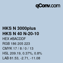 Código de color: HKS N 3000plus - HKS N 40 N-20-10 | qconv.com