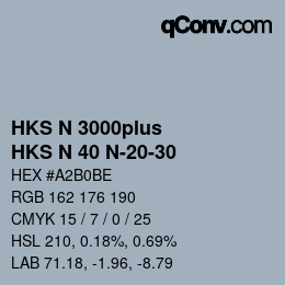 Farbcode: HKS N 3000plus - HKS N 40 N-20-30 | qconv.com