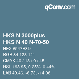 Color code: HKS N 3000plus - HKS N 40 N-70-50 | qconv.com
