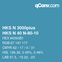 Color code: HKS N 3000plus - HKS N 40 N-80-10 | qconv.com