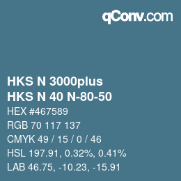 Color code: HKS N 3000plus - HKS N 40 N-80-50 | qconv.com