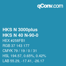 Color code: HKS N 3000plus - HKS N 40 N-90-0 | qconv.com