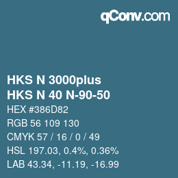 Color code: HKS N 3000plus - HKS N 40 N-90-50 | qconv.com