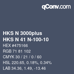 Código de color: HKS N 3000plus - HKS N 41 N-100-10 | qconv.com
