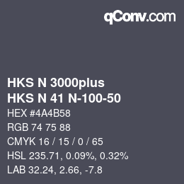 Color code: HKS N 3000plus - HKS N 41 N-100-50 | qconv.com