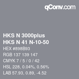 Farbcode: HKS N 3000plus - HKS N 41 N-10-50 | qconv.com