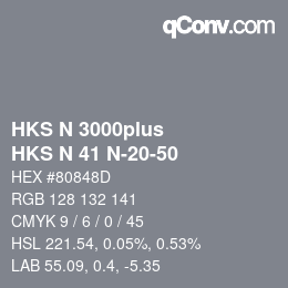 Farbcode: HKS N 3000plus - HKS N 41 N-20-50 | qconv.com