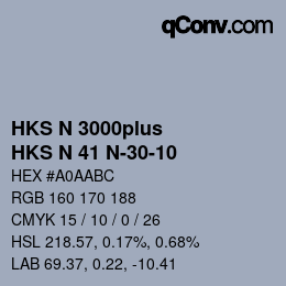 Farbcode: HKS N 3000plus - HKS N 41 N-30-10 | qconv.com