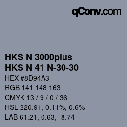 Color code: HKS N 3000plus - HKS N 41 N-30-30 | qconv.com