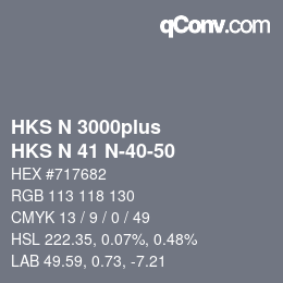 Farbcode: HKS N 3000plus - HKS N 41 N-40-50 | qconv.com