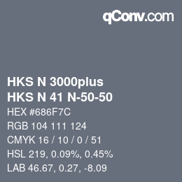 Color code: HKS N 3000plus - HKS N 41 N-50-50 | qconv.com