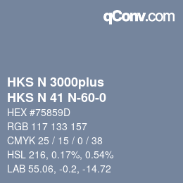 Farbcode: HKS N 3000plus - HKS N 41 N-60-0 | qconv.com