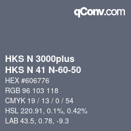 Color code: HKS N 3000plus - HKS N 41 N-60-50 | qconv.com