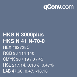 Color code: HKS N 3000plus - HKS N 41 N-70-0 | qconv.com