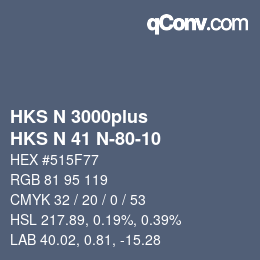 Farbcode: HKS N 3000plus - HKS N 41 N-80-10 | qconv.com