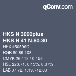 Color code: HKS N 3000plus - HKS N 41 N-80-30 | qconv.com