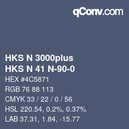 Código de color: HKS N 3000plus - HKS N 41 N-90-0 | qconv.com