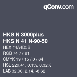 Color code: HKS N 3000plus - HKS N 41 N-90-50 | qconv.com