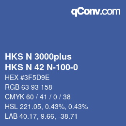 Color code: HKS N 3000plus - HKS N 42 N-100-0 | qconv.com