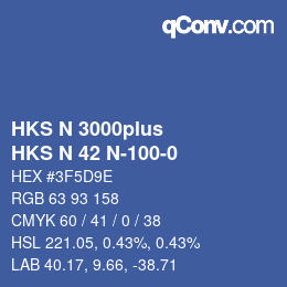 Code couleur: HKS N 3000plus - HKS N 42 N-100-0 | qconv.com