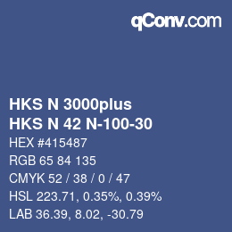 Farbcode: HKS N 3000plus - HKS N 42 N-100-30 | qconv.com