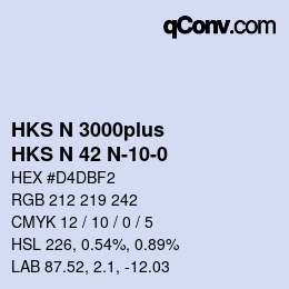 颜色代码: HKS N 3000plus - HKS N 42 N-10-0 | qconv.com