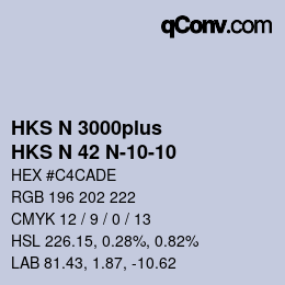 Color code: HKS N 3000plus - HKS N 42 N-10-10 | qconv.com