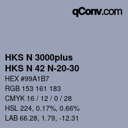 Color code: HKS N 3000plus - HKS N 42 N-20-30 | qconv.com