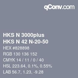 Color code: HKS N 3000plus - HKS N 42 N-20-50 | qconv.com