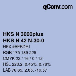 Color code: HKS N 3000plus - HKS N 42 N-30-0 | qconv.com