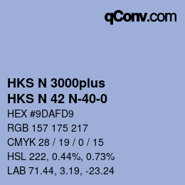 Color code: HKS N 3000plus - HKS N 42 N-40-0 | qconv.com