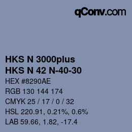 Color code: HKS N 3000plus - HKS N 42 N-40-30 | qconv.com