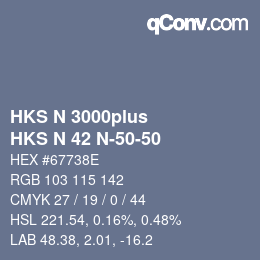 Farbcode: HKS N 3000plus - HKS N 42 N-50-50 | qconv.com