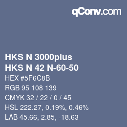 Color code: HKS N 3000plus - HKS N 42 N-60-50 | qconv.com