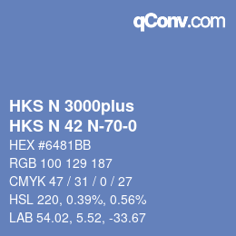Farbcode: HKS N 3000plus - HKS N 42 N-70-0 | qconv.com