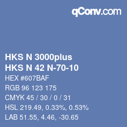 カラーコード: HKS N 3000plus - HKS N 42 N-70-10 | qconv.com