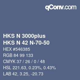 Color code: HKS N 3000plus - HKS N 42 N-70-50 | qconv.com