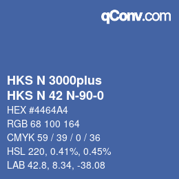 Color code: HKS N 3000plus - HKS N 42 N-90-0 | qconv.com