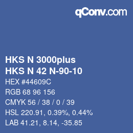 Color code: HKS N 3000plus - HKS N 42 N-90-10 | qconv.com