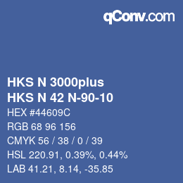 Color code: HKS N 3000plus - HKS N 42 N-90-10 | qconv.com